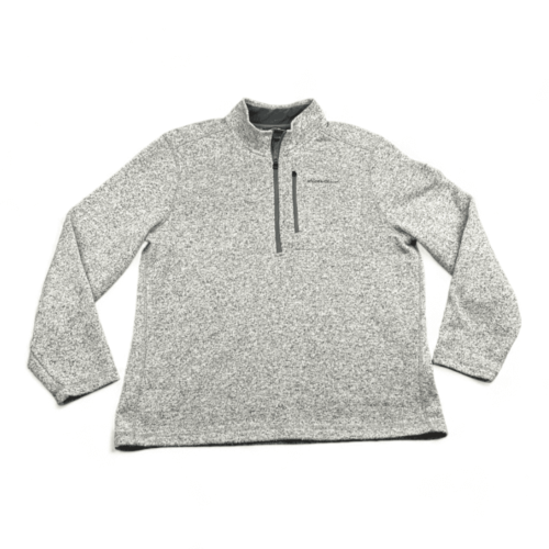 Eddie Bauer Sweater Heather Gray Fleece 1/4 Quarter Zip Thermal Adult EXTRA LARGE