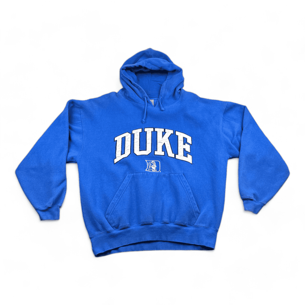 Vintage Duke University Sweater Blue Hoodie Sweatshirt Devils 90s Adult EXTRA LARGE