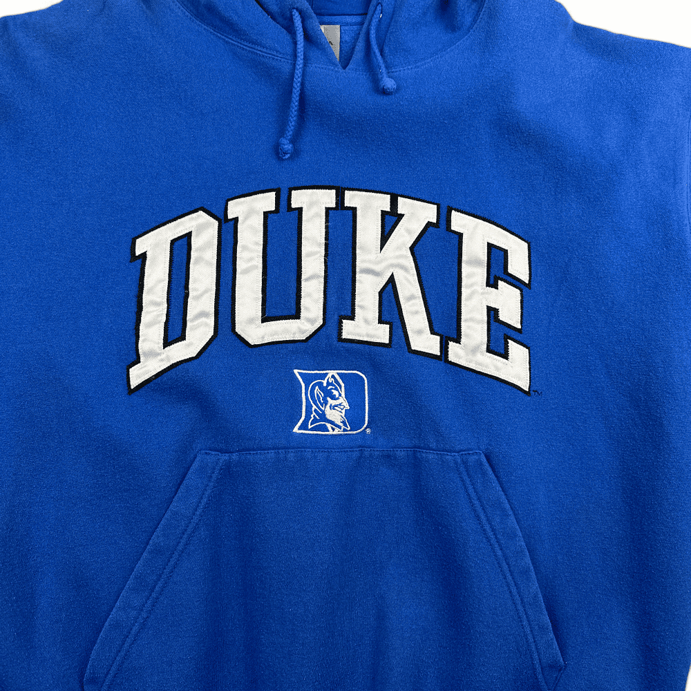 Vintage Duke University Sweater Blue Hoodie Sweatshirt Devils 90s Adult EXTRA LARGE