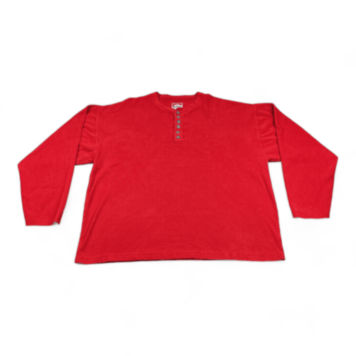 Vintage Marlboro Shirt Red Henley Ribbed Unlimited Long Sleeve 90s Adult XXL 2XL
