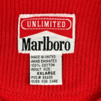 Vintage Marlboro Shirt Red Henley Ribbed Unlimited Long Sleeve 90s Adult XXL 2XL