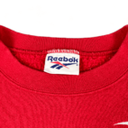 Vintage Reebok Sweater Red Sweatshirt Pullover Chest Logo 80s Adult MEDIUM