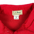 Vintage LL Bean Polo Shirt Red Pocket 80s Adult LARGE