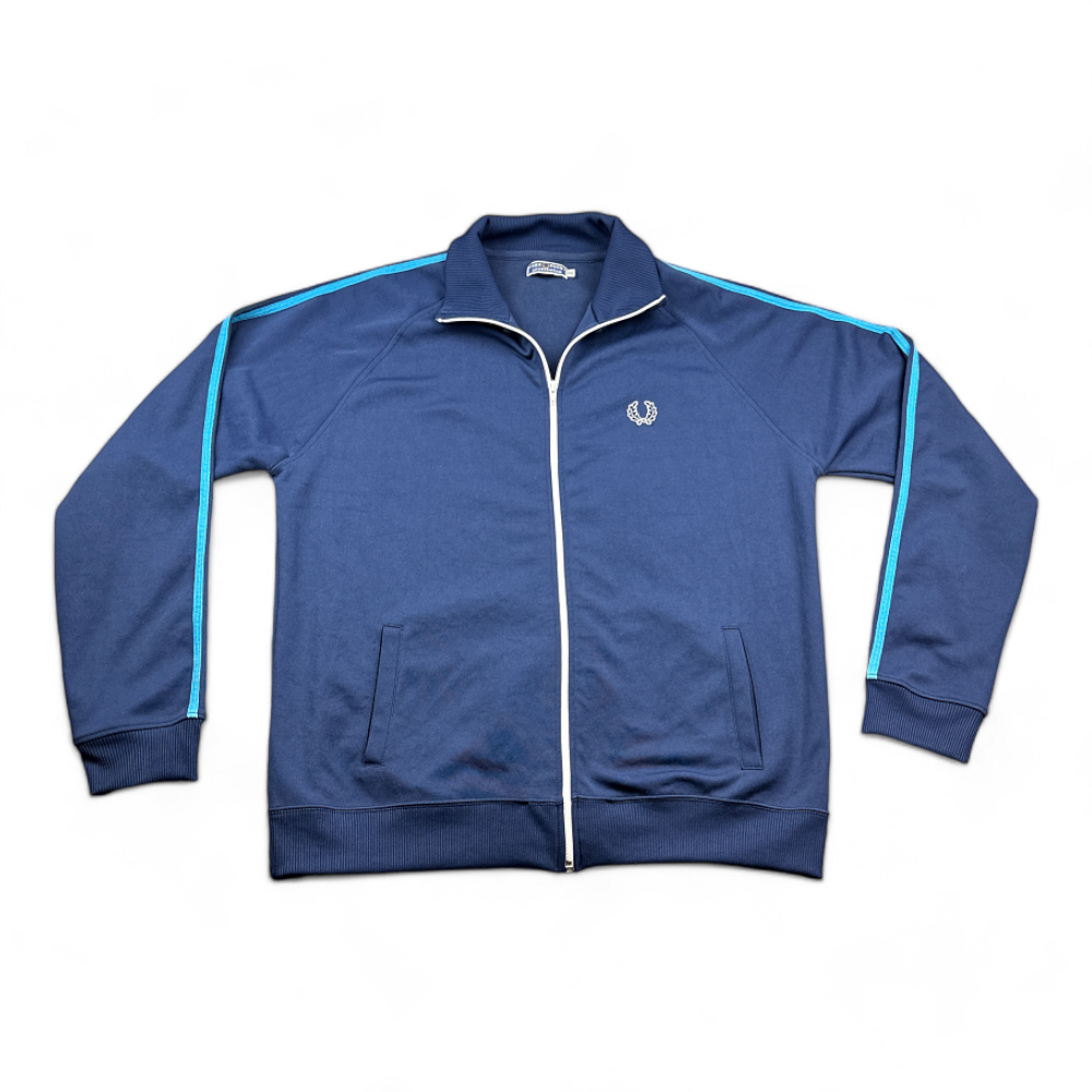 Vintage Fred Perry Jacket Blue Track Tennis Sportswear 80s Adult EXTRA LARGE