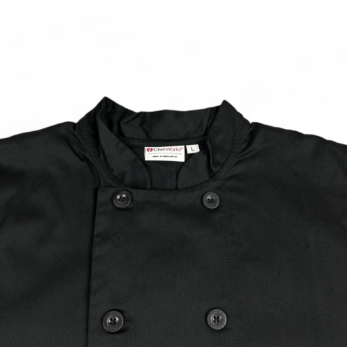 Chef Works Chef Coat Black Long Sleeve Uniform Jacket Adult LARGE