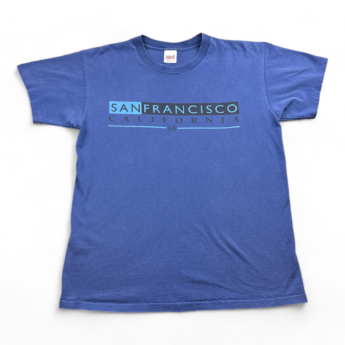 Vintage San Francisco California Shirt Blue 90s Adult LARGE