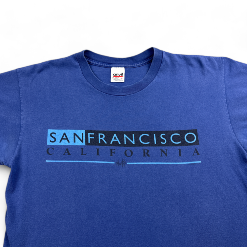 Vintage San Francisco California Shirt Blue 90s Adult LARGE
