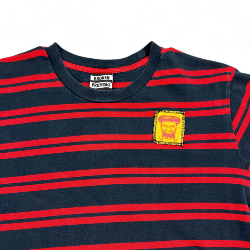 Broken Promises Shirt Blue Red Stripes Adult MEDIUM