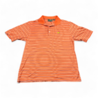 Vintage The Masters Polo Shirt Orange Stripes Amen Corner Pima Cotton 90s Adult MEDIUM