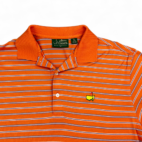 Vintage The Masters Polo Shirt Orange Stripes Amen Corner Pima Cotton 90s Adult MEDIUM