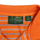 Vintage The Masters Polo Shirt Orange Stripes Amen Corner Pima Cotton 90s Adult MEDIUM