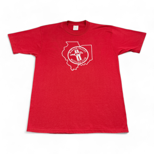 Vintage Ford Mustang Club Shirt Red 90s Adult LARGE