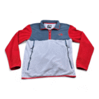 North Face Sweater Blue Red Fleece Color Block Pullover Adult MEDIUM