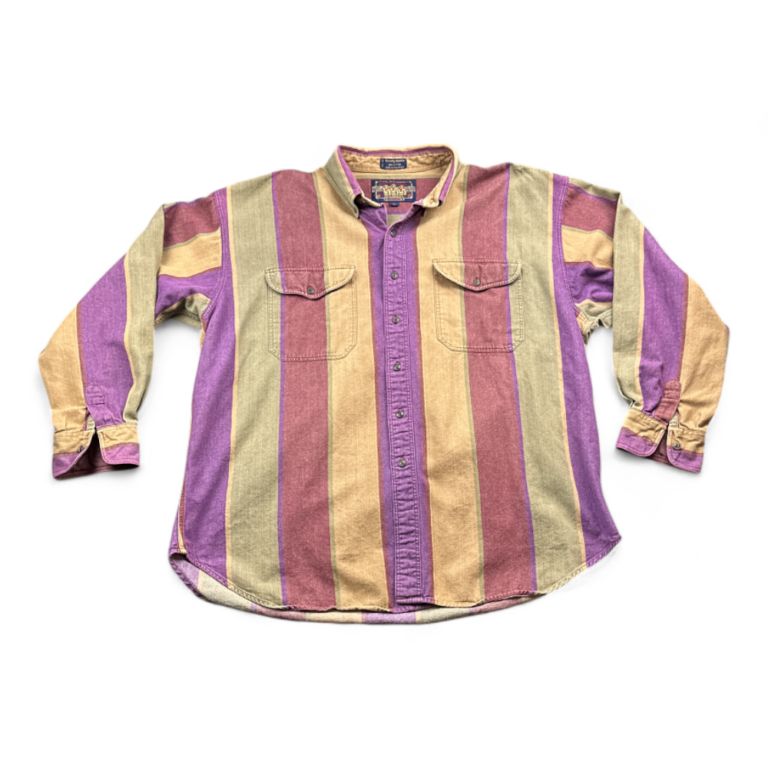 Vintage Ralph Lauren Shirt Brown Purple Stripes 90s Adult EXTRA LARGE