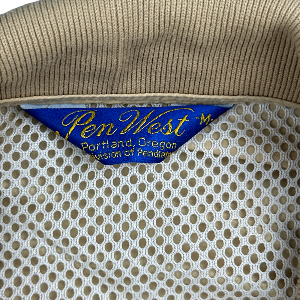 Vintage Pendleton Jacket Brown Windbreaker Pen West 80s Adult MEDIUM