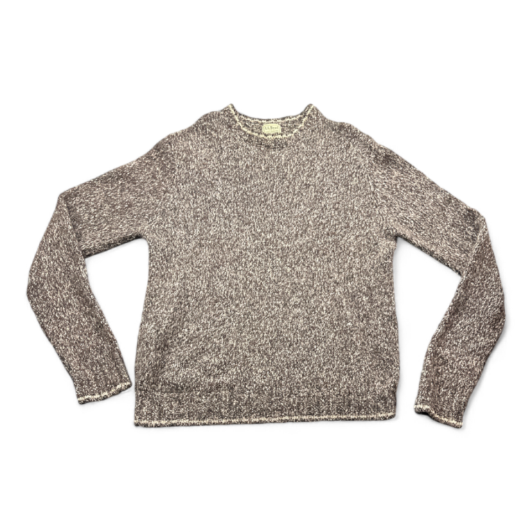 Vintage LL Bean Sweater Brown Gray Wool Y2K Adult MEDIUM