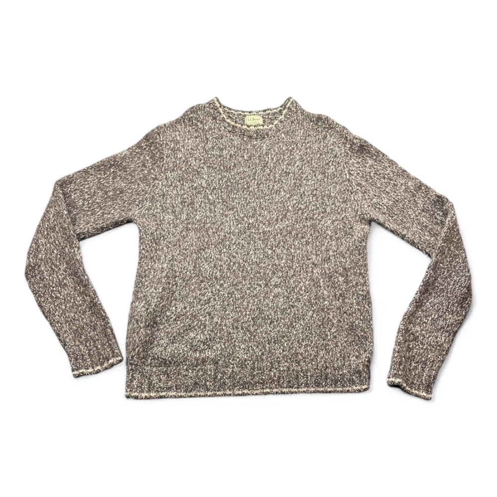 Vintage LL Bean Sweater Brown Gray Wool Y2K Adult MEDIUM