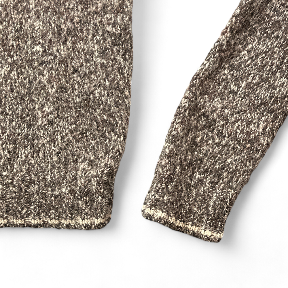 Vintage LL Bean Sweater Brown Gray Wool Y2K Adult MEDIUM