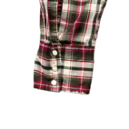 Vintage Wrangler Western Shirt Red Green Plaid Pearl Snap 90s Adult LARGE