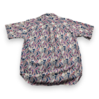 Vintage Enro Shirt Purple Blue Paisley Check 90s Adult LARGE