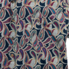 Vintage Enro Shirt Purple Blue Paisley Check 90s Adult LARGE