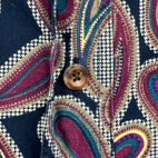 Vintage Enro Shirt Purple Blue Paisley Check 90s Adult LARGE