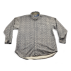 Vintage Enro Shirt Brown Black Paisley 90s Long Sleeve Adult LARGE