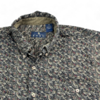 Vintage Enro Shirt Brown Black Paisley 90s Long Sleeve Adult LARGE