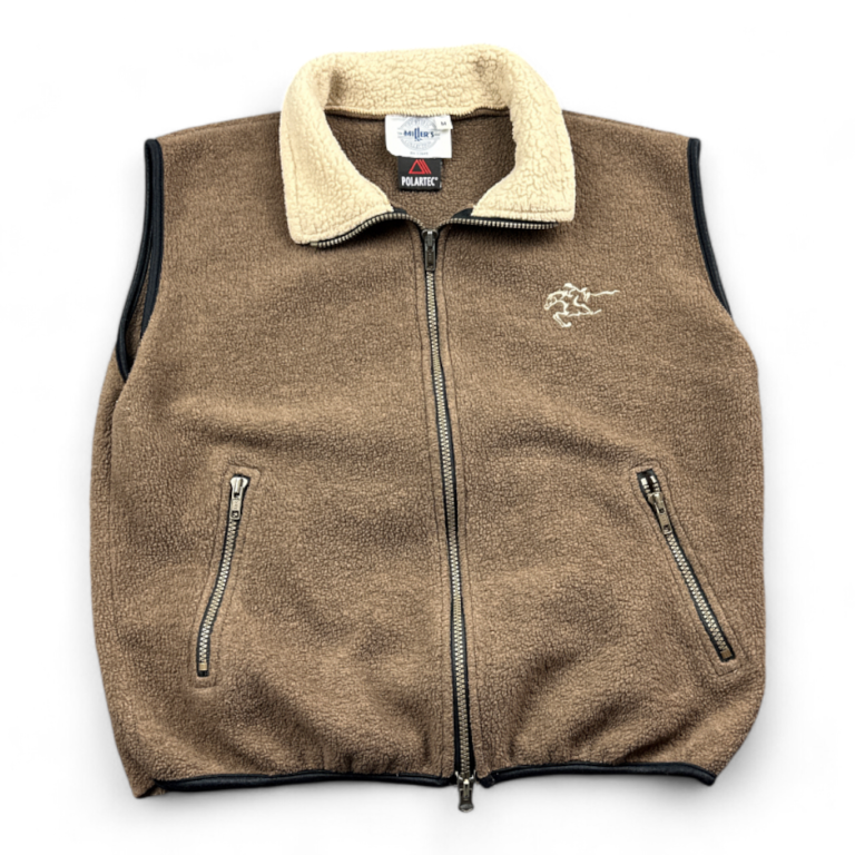 Vintage Miller Vest Brown Fleece Rodeo Riding Western 90s Adult SMALL