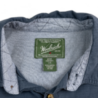 Woolrich Shirt Woolen Mills Blue Button Up Adult LARGE