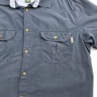 Woolrich Shirt Woolen Mills Blue Button Up Adult LARGE