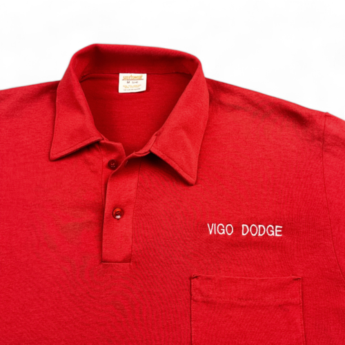 Vintage Dodge Trucks Polo Shirt Red Mechanic Dealership 80s Adult SMALL