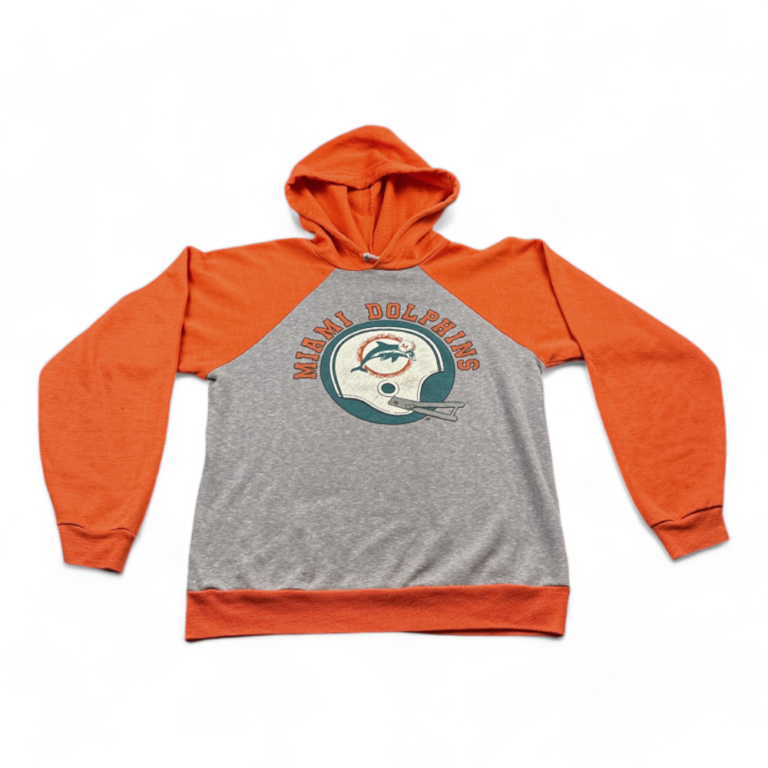 Vintage Miami Dolphins Sweater 70s Orange Gray Hoodie Sweatshirt Adult EXTRA SMALL