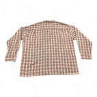 Vintage JC Penney Shirt Brown Burnt Orange Plaid 70s Adult EXTRA LARGE