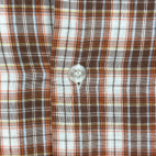 Vintage JC Penney Shirt Brown Burnt Orange Plaid 70s Adult EXTRA LARGE