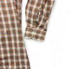 Vintage JC Penney Shirt Brown Burnt Orange Plaid 70s Adult EXTRA LARGE