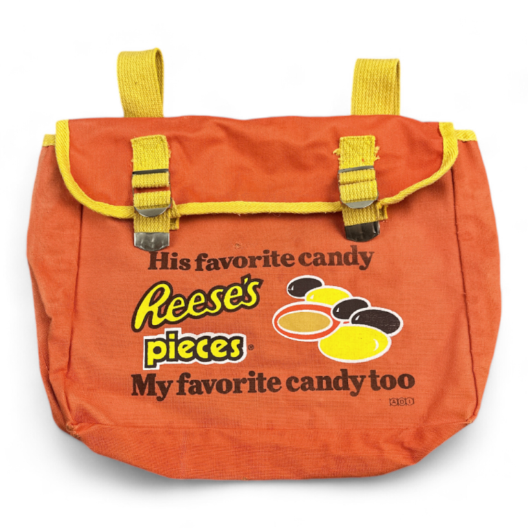 Vintage Reeses Pieces Backpack Orange Yellow Bag Tote Candy 80s