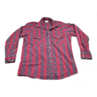 Vintage Key Imperial Western Shirt Red Black Plaid 80s Adult EXTRA LARGE