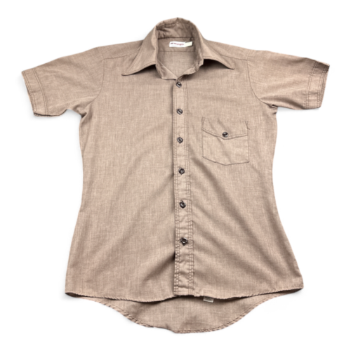 Vintage Wrangler Shirt Brown Work Shirt 70s Adult SMALL