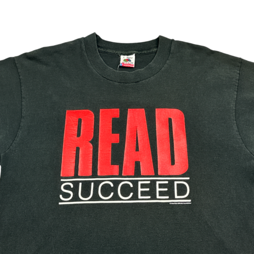 Vintage American Library Association Shirt Black Read Succeed 90s Adult MEDIUM