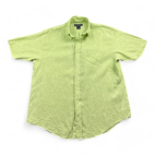 Brooks Brothers Shirt Green Irish Linen Button Down Adult LARGE