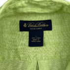 Brooks Brothers Shirt Green Irish Linen Button Down Adult LARGE