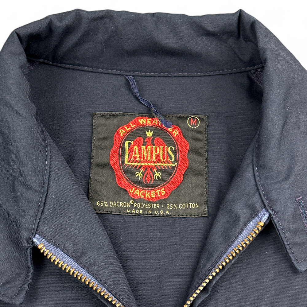 Vintage Campus Jacket Blue Windbreaker 70s Adult MEDIUM