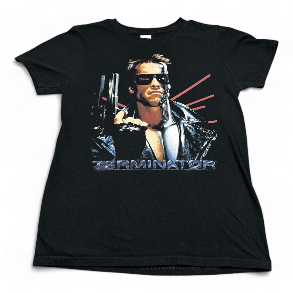 Terminator Shirt Movie Poster Art Arnold Schwarzenegger Retro Reprint Adult SMALL-1 Terminator Shirt Movie Poster Art Arnold Schwarzenegger Retro Reprint Adult SMALL