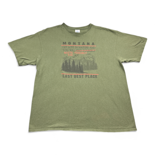 Montana Shirt Lost in Nature Humor Green Adult EXTRA LARGE