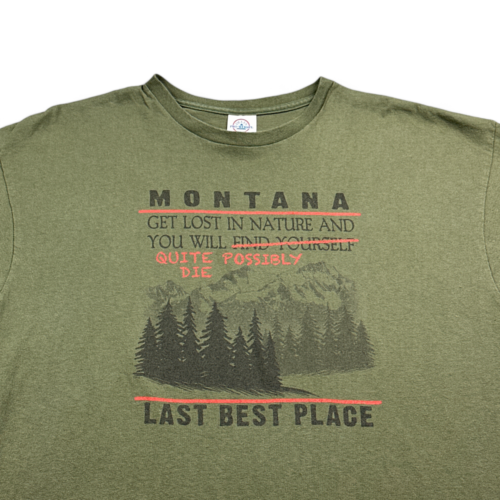 Montana Shirt Lost in Nature Humor Green Adult EXTRA LARGE