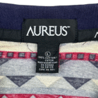 Vintage Aureus Polo Shirt Blue Geometric Golf 90s Adult LARGE