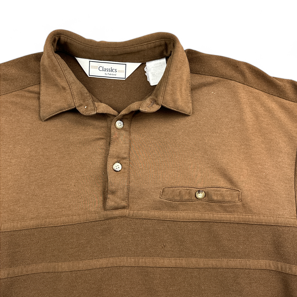 Classics By Palmland Polo Sweater Brown Retro Adult LARGE
