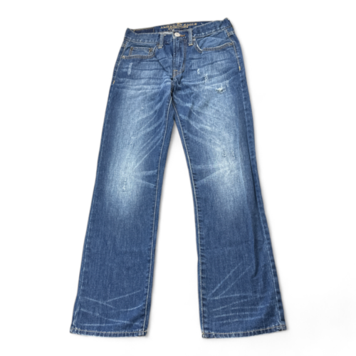 American Eagle Jeans Blue Original Straight Dark Wash Fade Distress Mens 29x29