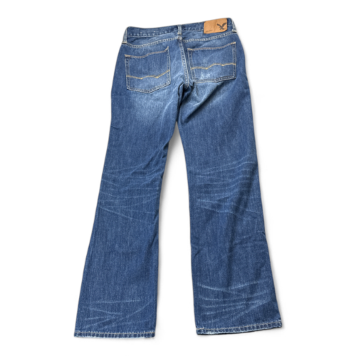 American Eagle Jeans Blue Original Straight Dark Wash Fade Distress Mens 29x29